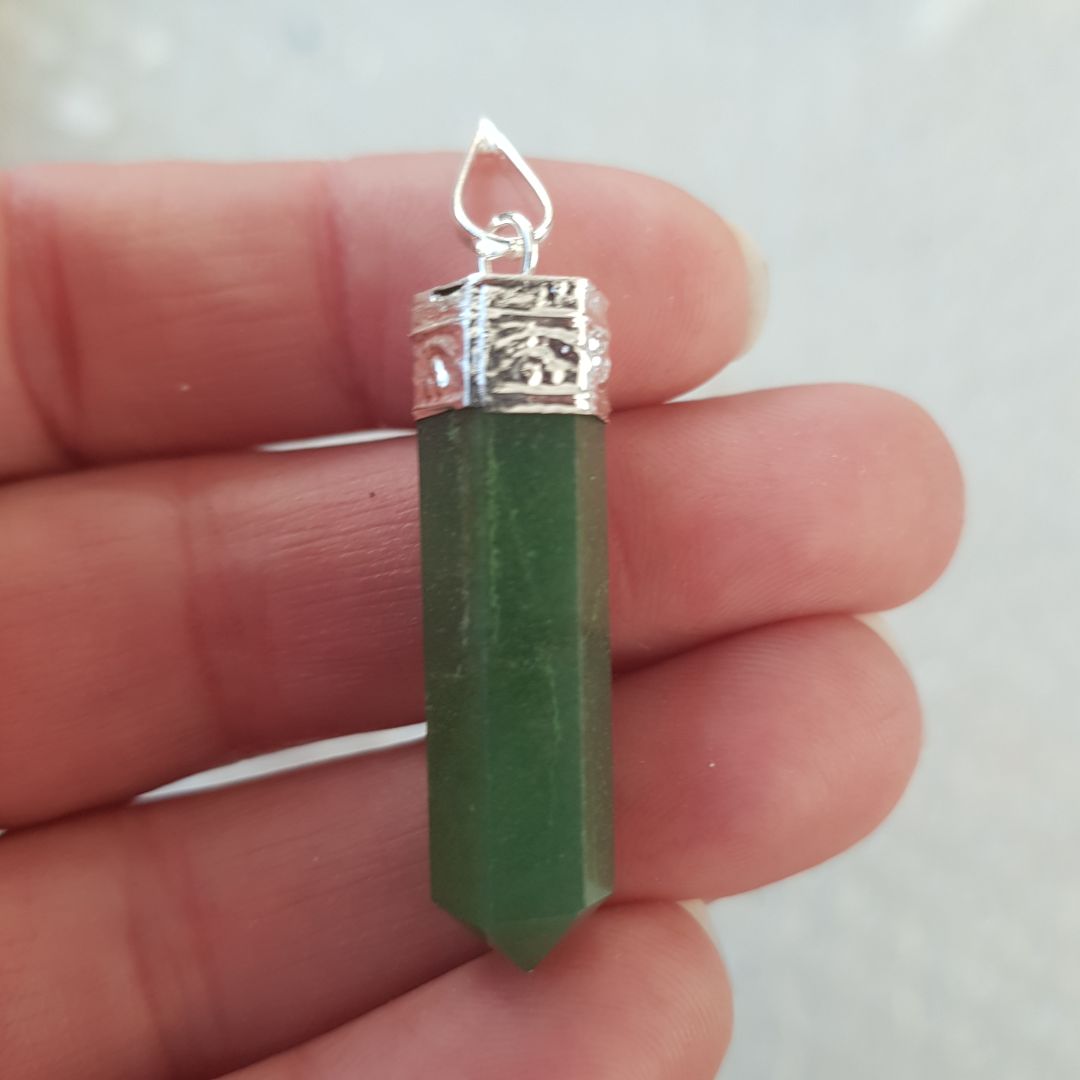 Dark Green Aventurine - Cap Point Pendant Dark Green Aventurine - Cap Point Pendant